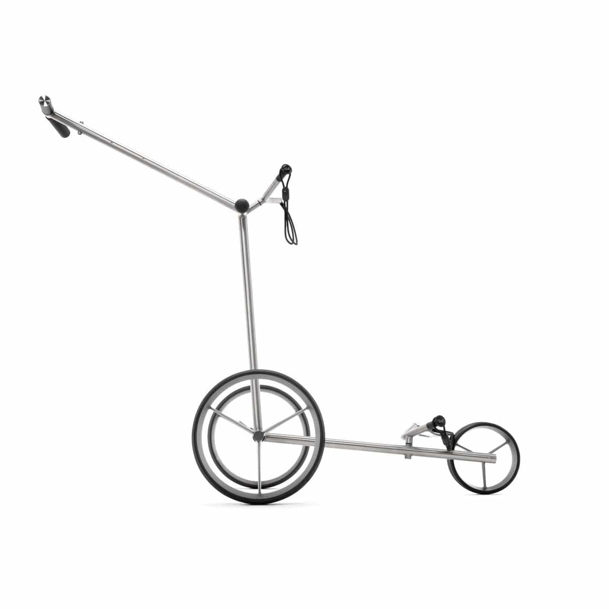 TiCad Canto Golftrolley mit drei GFK-Rädern und leichtem Aluminiumrahmen in Silber.