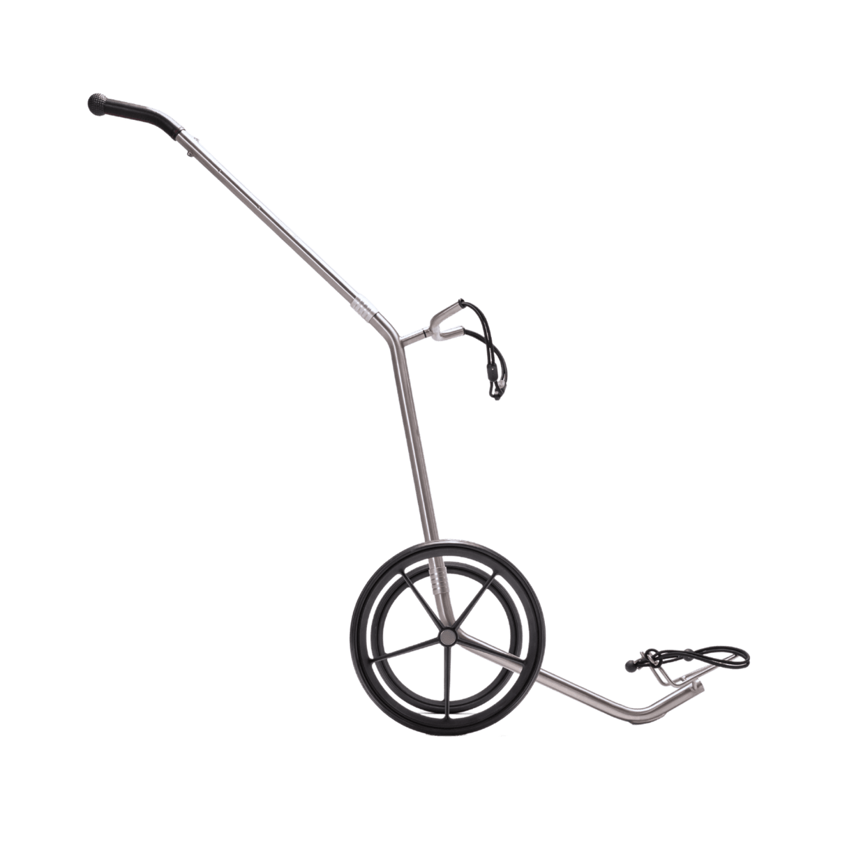 Zwei-Rad Golftrolley TiCad Pro mit ergonomischem Griff und robustem Rahmen aus GFK.