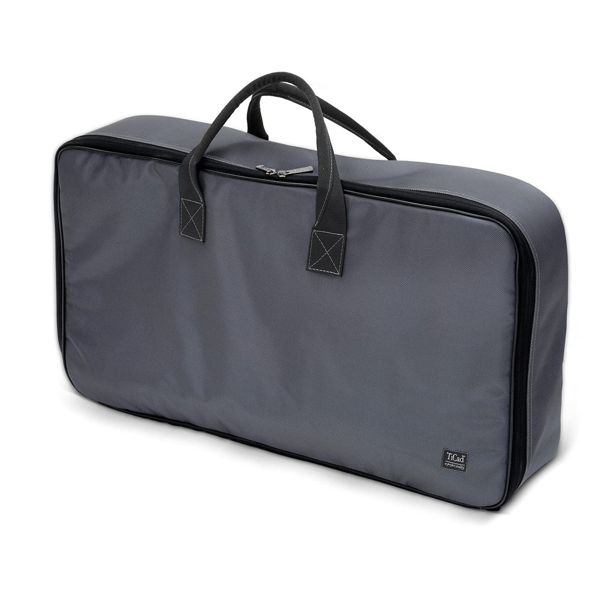 Schwarze rechteckige Golftrolley-Tragetasche mit Tragegriffen aus robustem Material.