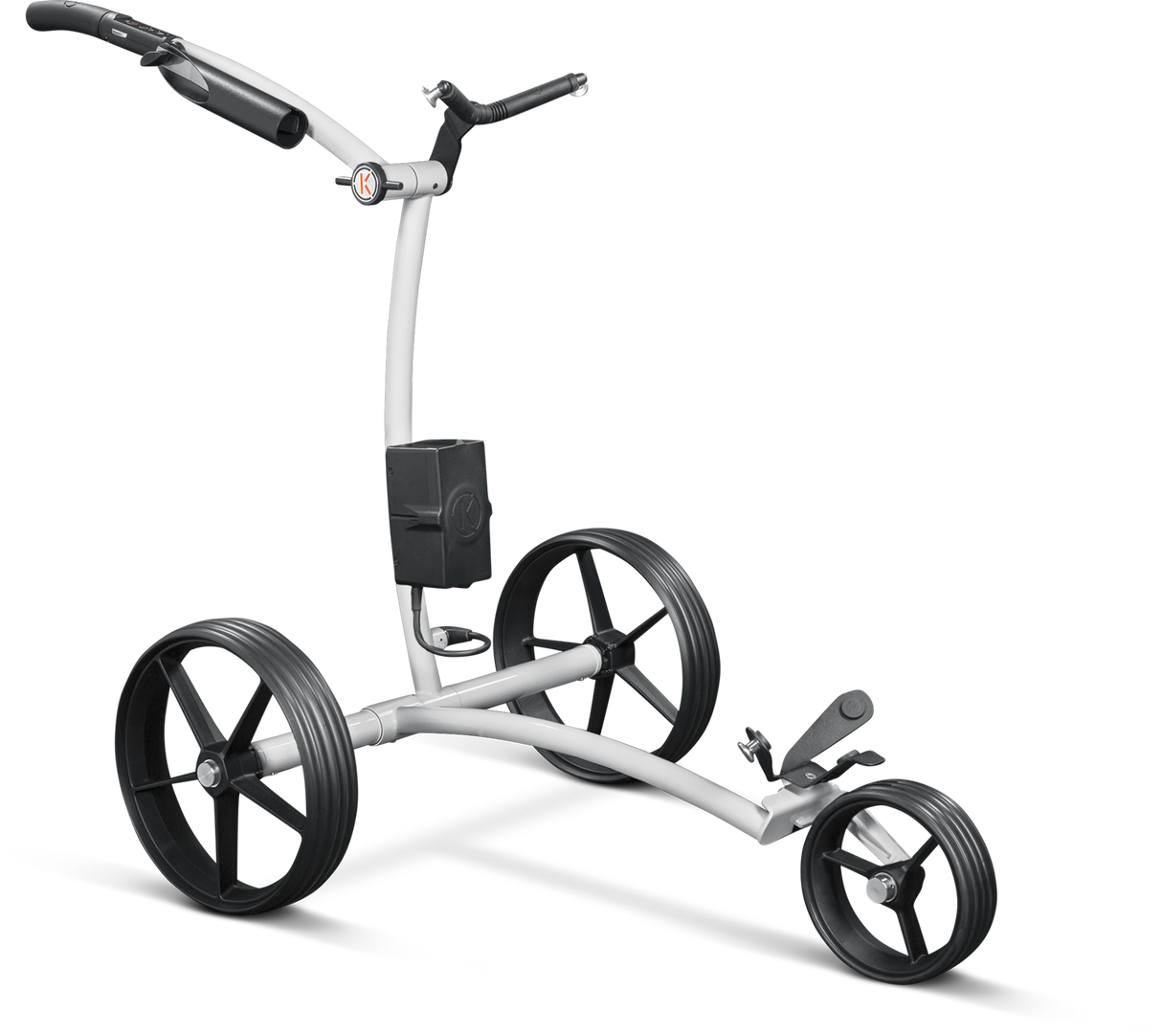 Kiffe K3 Elektro- Trolley - 2025 Golftrolley Elektrisch Kiffe Golf weiss Sportgriff Leder Ohne Halter