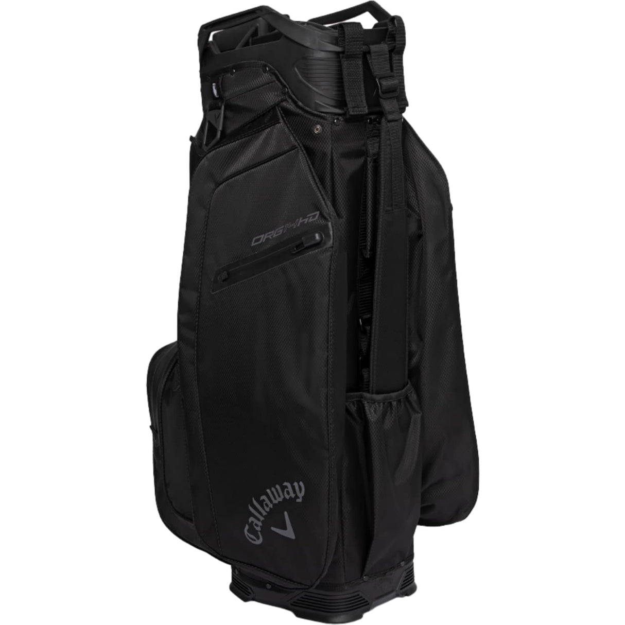 Schwarzes Callaway ORG 14 HD Golf Cart Bag mit mehreren Taschen und robustem Design.