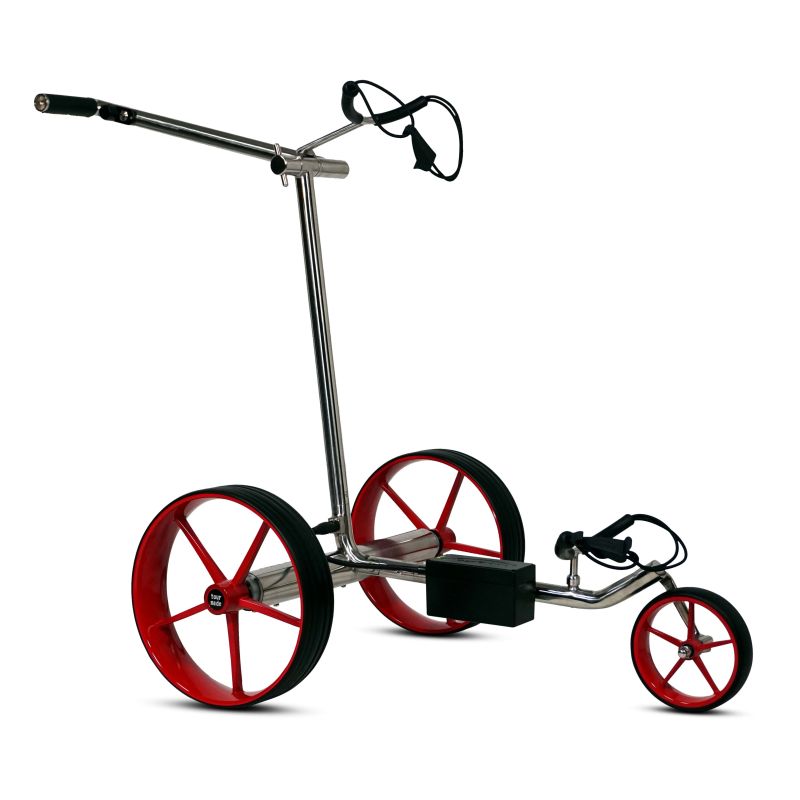 Haicaddy® HC5 Elektrocaddy Golftrolley Elektrisch Tourmade Silber/Rot