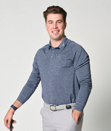 Mizuno Melange L/S Polo  Mizuno Golf