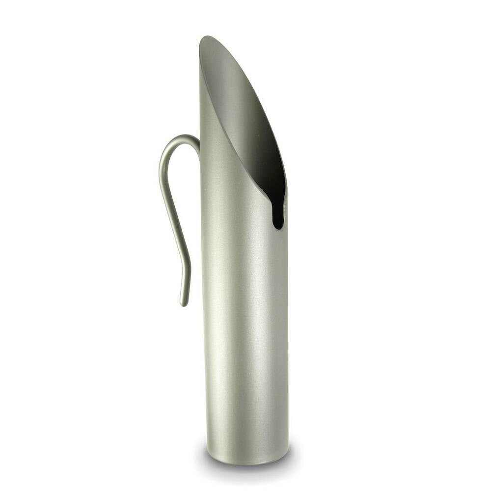 Silberner TiCad Aschenbecher aus Metall mit gebogenem Halter zum Befestigen am Trolley.