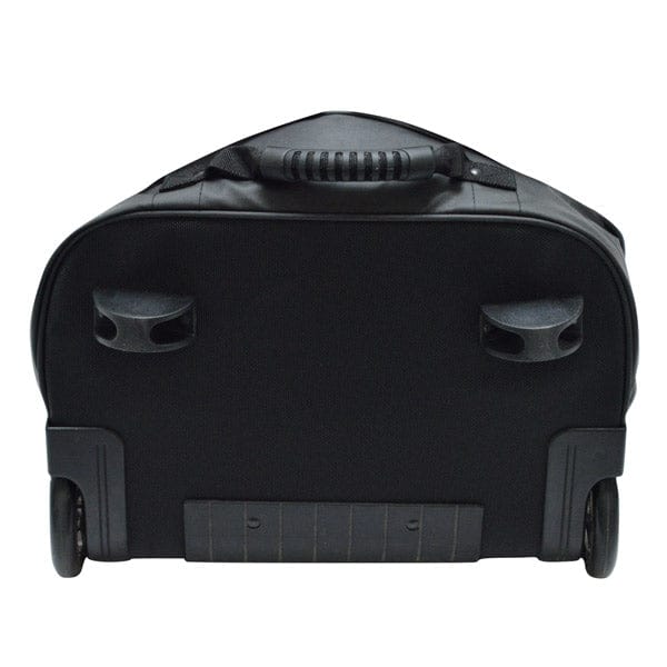 Schwarzer Big Max Dri Lite Travelcover mit zwei Rollen und gepolstertem Tragegriff, robuste Unterseite.