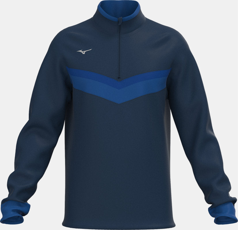 Mizuno V Streifen 1/4 Reißverschluss Mizuno Golf Marineblau S