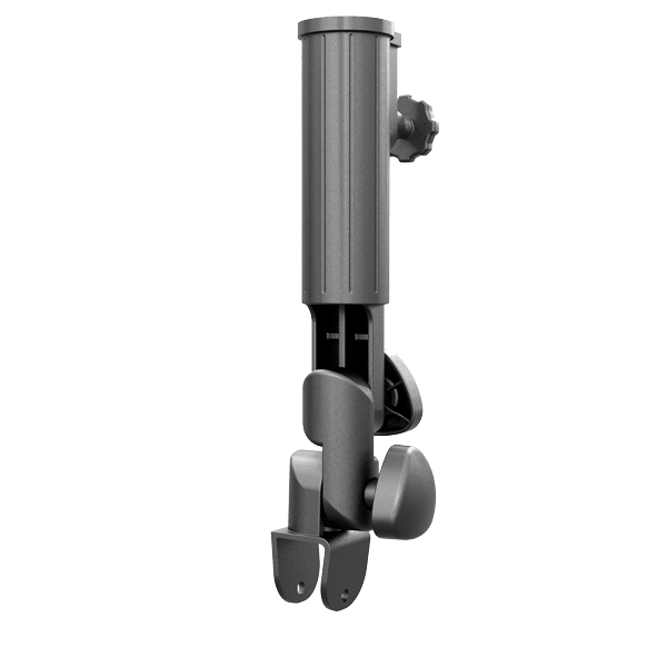 Grauer Rainstar Universal Adapter mit verstellbaren Befestigungsklammern aus Metall und Kunststoff.