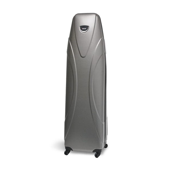 Titaniumfarbener Big Max Travelcover I Guard Golfbag-Reisekoffer mit Rollen und robustem Hardcase-Design.