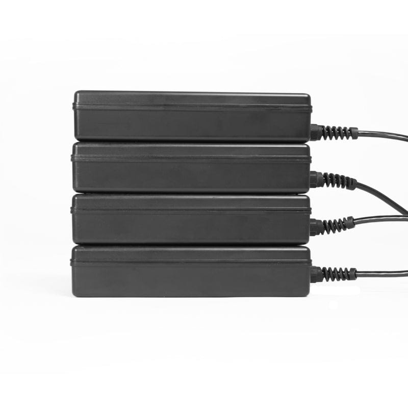Schwarze BIG MAX E-Lite Batterie mit vier rechteckigen Akkupacks und Anschlusskabeln.