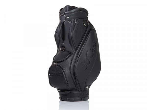 Schwarzes JuCad Pro Tourbag Golfbag mit elegantem minimalistischen Design und strapazierfähigem Material.