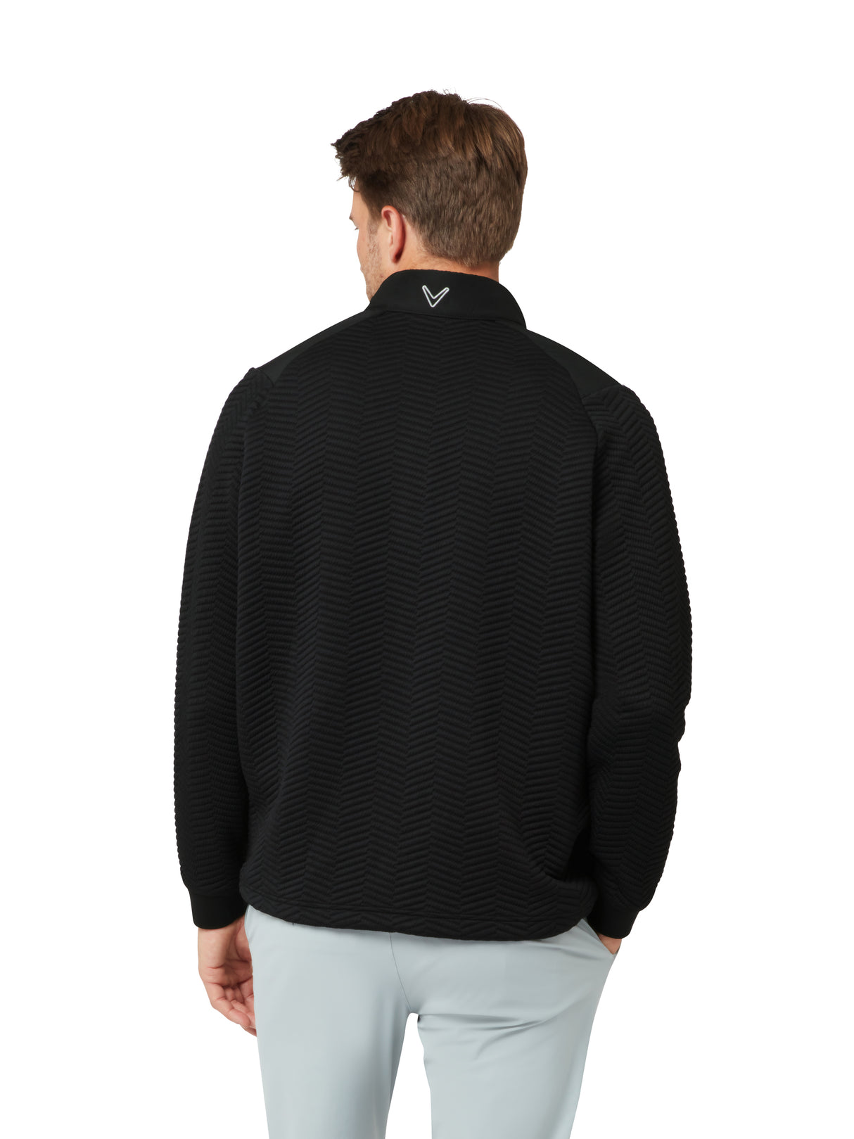 Callaway Herren Chevron Jacquard Midlayer 1/4 Zip Caviar Ansicht 2