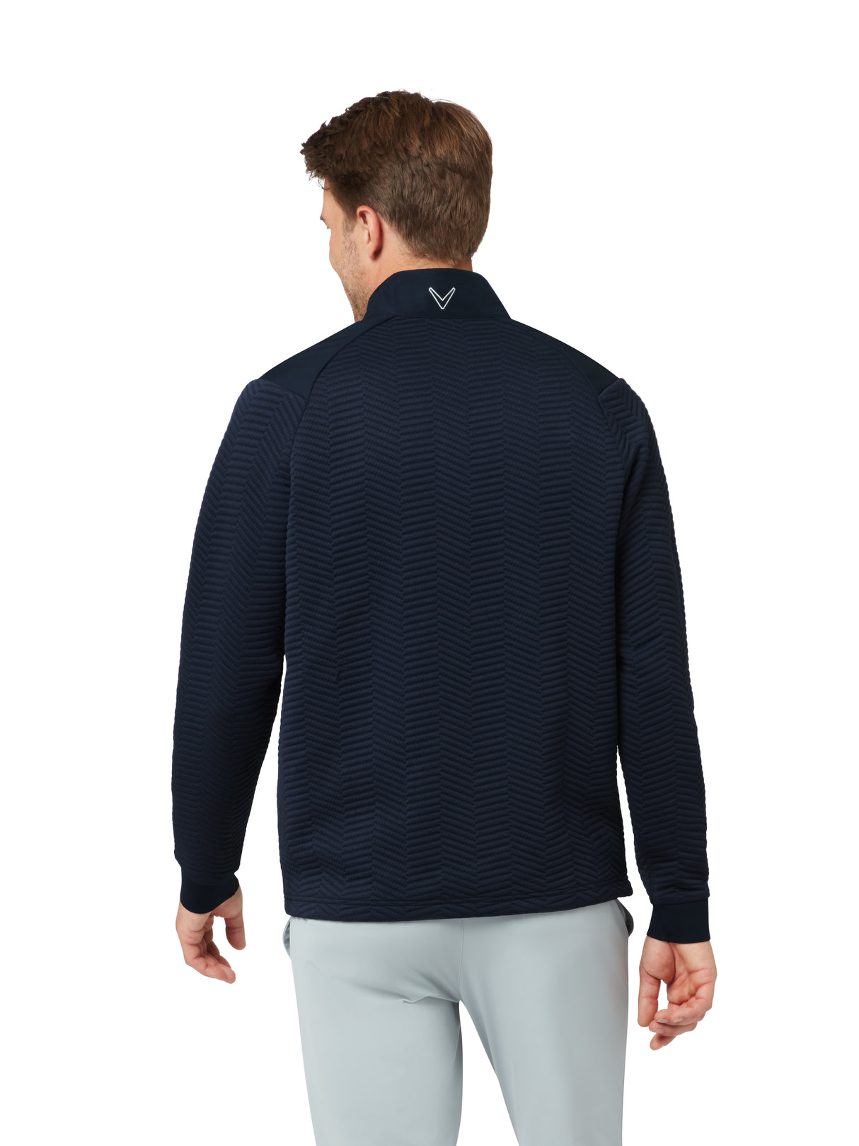 Callaway Herren Chevron Jacquard Midlayer 1/4 Zip Peacoat Ansicht 2
