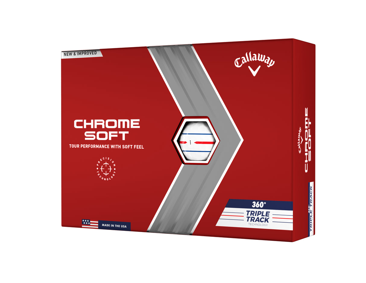 Callaway Chrome Soft 360 Triple Track Golfbälle - 12er-Pack Golfbälle Callaway