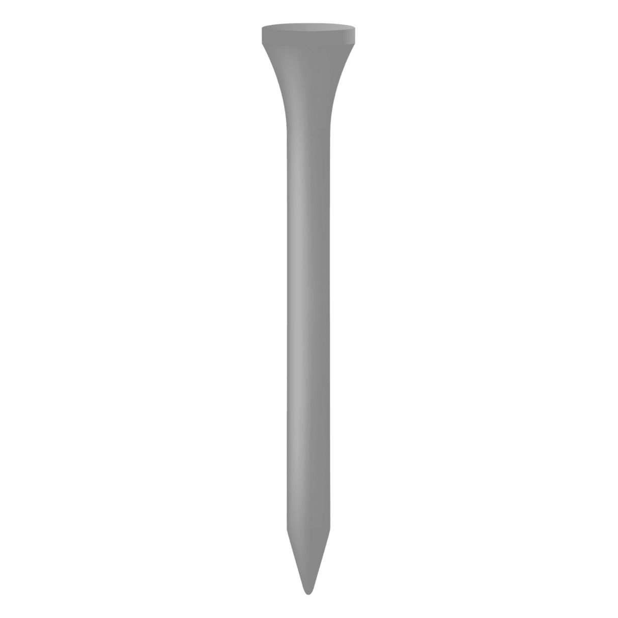 Kurzes schwarzes Holztees mit abgerundetem Kopf und spitzem Ende, 5,4 cm lang.