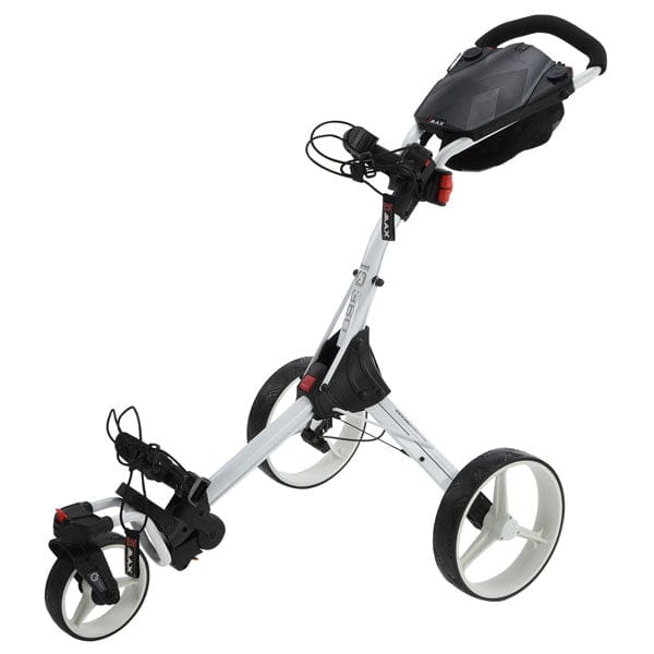 Big Max IQ 360 Golf Trolley in Phantom Black mit drei Rädern und verstellbarem Griff.