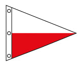 Fahne Nylon Wimpel Weiß-Rot Fahnen Golftech