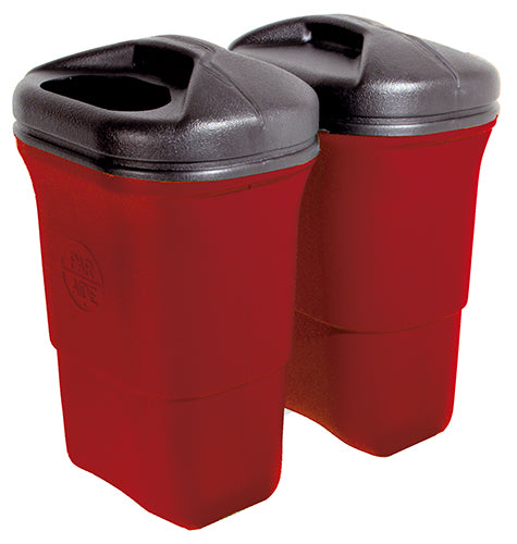 Recycling Center Double Unit Rot Abfallkörbe Golftech