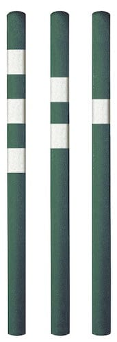 Grüner Entfernungsmarker mit zwei weißen Streifen, 85 cm lang, ohne Bodenspitze.
