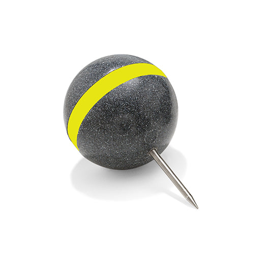 Teemarker Grau Granit mit gelben Streifen Tee Marker Golftech