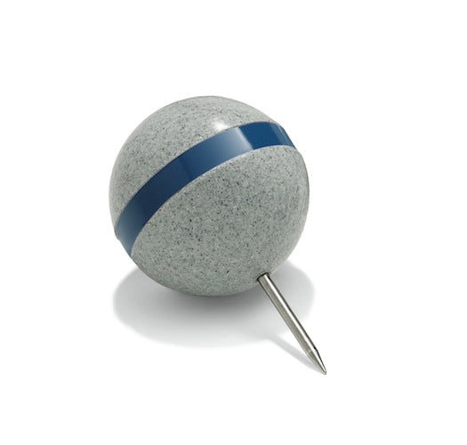 Teemarker Grau Granit mit blauem Streifen Tee Marker Golftech