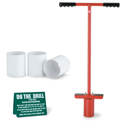 Sure Putt komplettes System - Holecutter, 3 cups, Schild und Cup Puller Lochbohrer Golftech