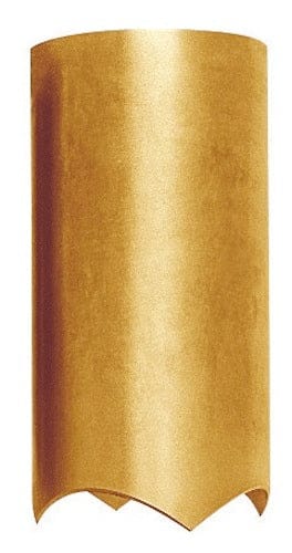 Goldfarbene Tour Cut Ersatzklinge mit Aussenschliff und gezacktem unteren Rand.