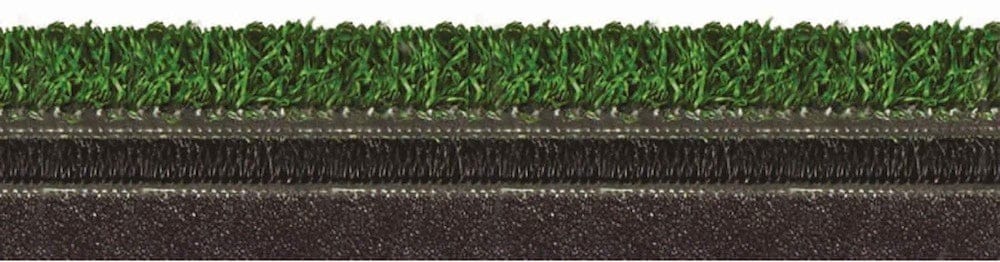 Golfabschlagmatte mit grünem Kunstrasen und schwarzer Gummibasis für Driving Range.