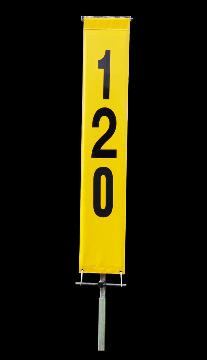 Driving Range Banner Gelb-Schwarz 75m Vertikal Rangebanner Golftech