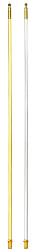 Fiberglas-Fahnenstange 3,0 m gelb mit schwarzer Spitze und goldener Halterung.