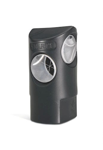 Schwarzer Smarty Reflektor mit transparenten runden Linsen aus Kunststoff.