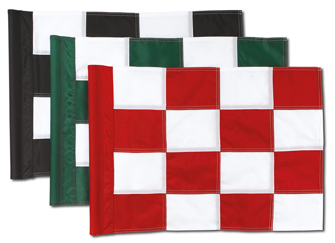 Fahne Nylon Schwarz-Gelb Kariert Fahnen Golftech