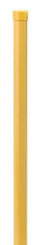 Gelber Gefahrenmarker aus PVC mit integriertem Bodenanker, rund und glatt.