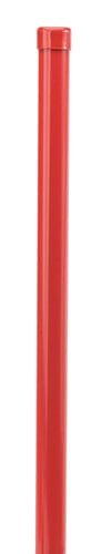 Roter PVC-Gefahrenmarker mit geschlossenem Oberteil, schlanker Seilpfosten für Bodenanker.