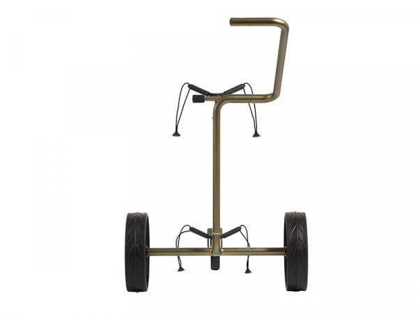 Schwarzer JuCad Carbon Verde Golf-Trolley mit drei Rädern und klappbarem Griff.