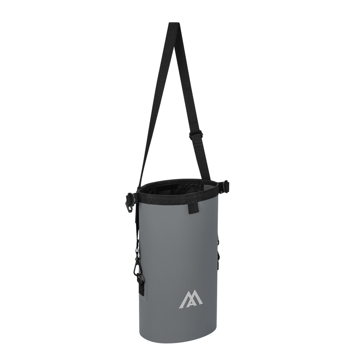 Grauer Big Max Aqua Dry Bag Packsack mit verstellbarem Trageriemen und Kordelverschluss.