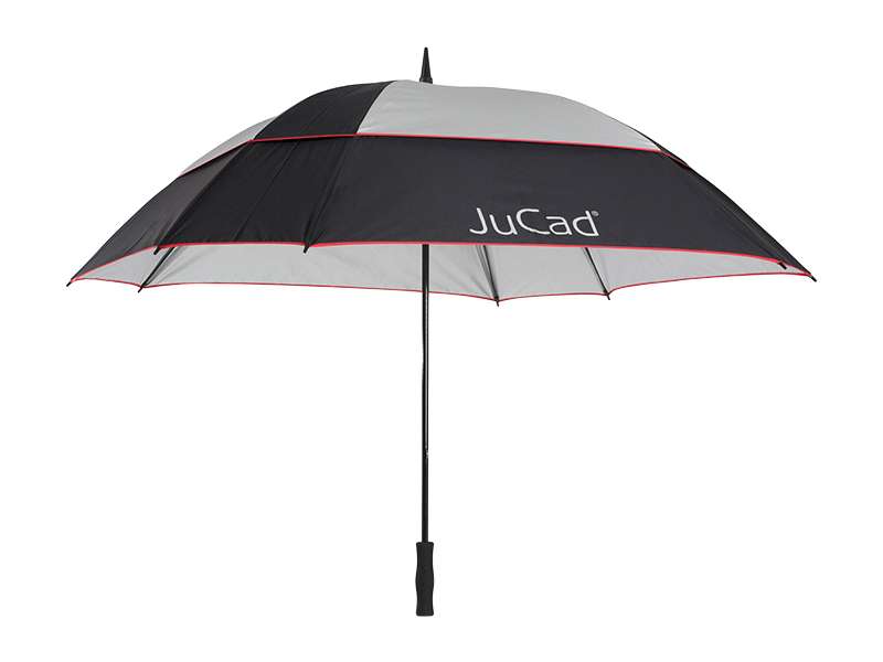 JuCad Schirm Windproof ohne Schirmstift Jucad Golf Schwarz-Silber-Rot