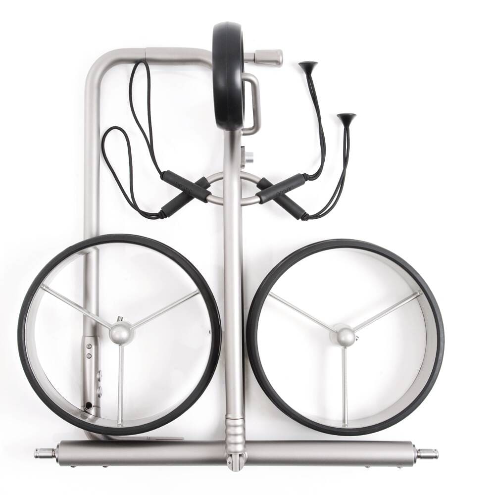 Elektrotrolley JuCad Drive SL Titan Classic 2.0 Rahmen Titan matt mit großen Leichtlaufrädern.