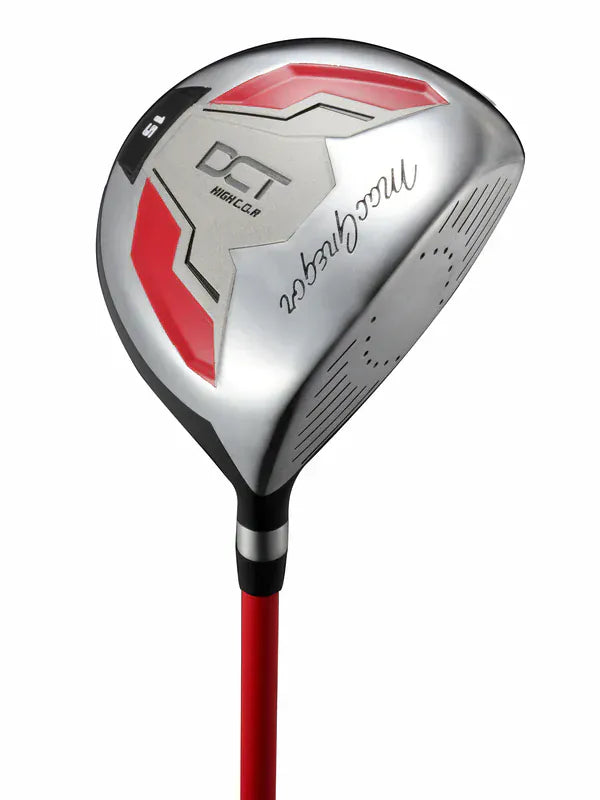Roter DCT Junior Golfschläger mit silbernem Kopf und schwarzem Schaftgriff, Rechtshändermodell.