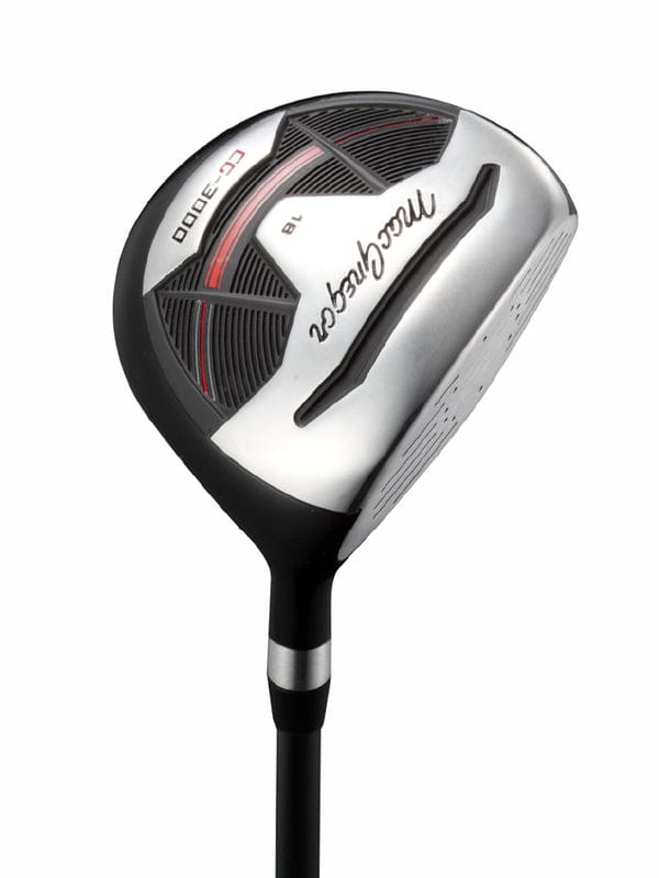 MacGregor CG3000 Graphit Herren-Golfdriver mit schwarzem Schlägerkopf und silbernen Akzenten.