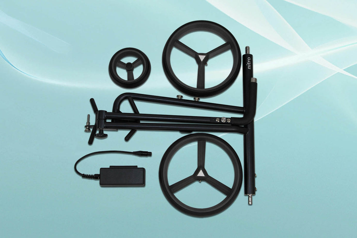 "Special" PG-Powergolf Nitro Flat Black (Inkl Zubehör) Golftrolley Elektrisch PG-Powergolf