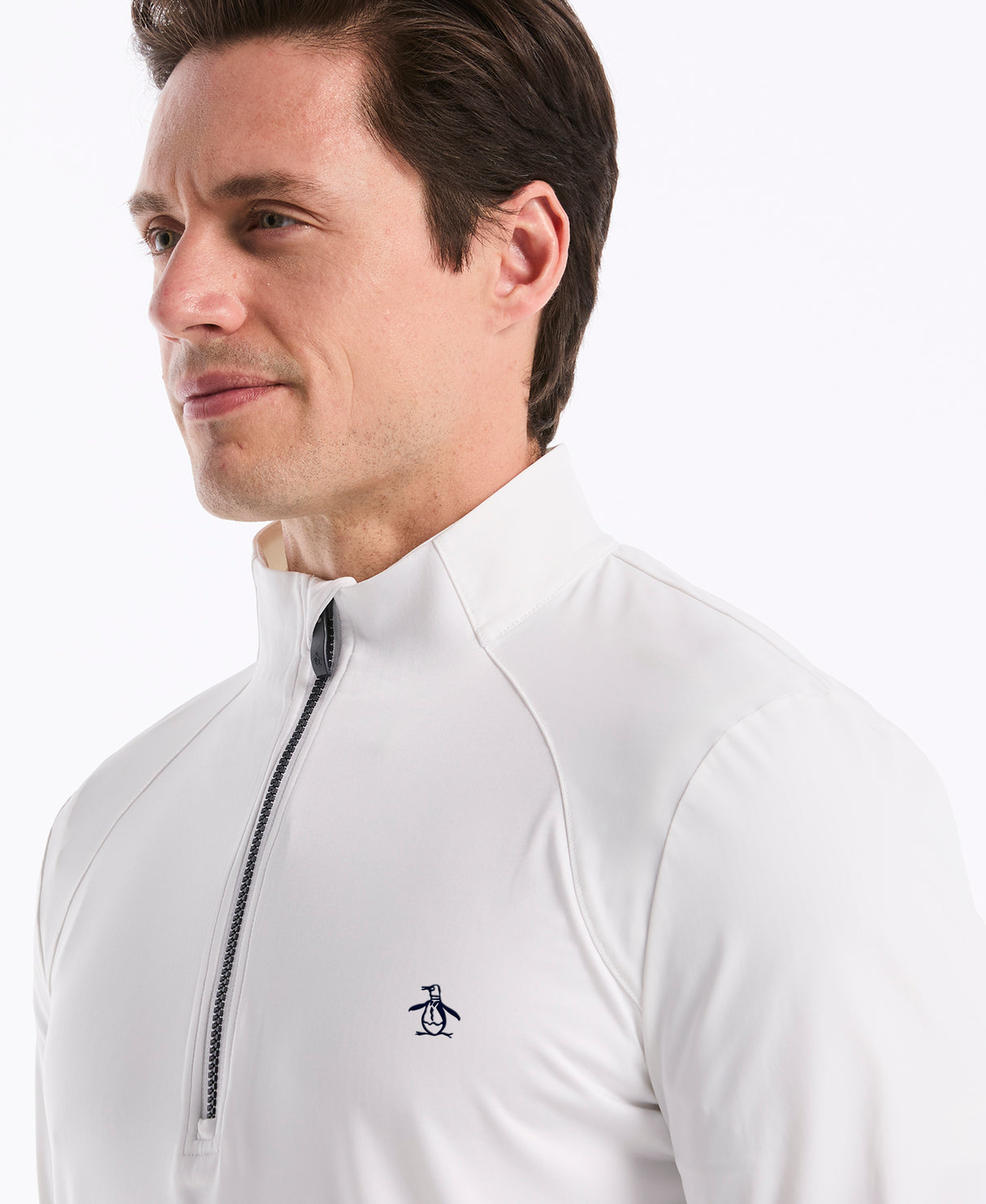 Pull homme Original Penguin Mixed Media à fermeture éclair 1/4