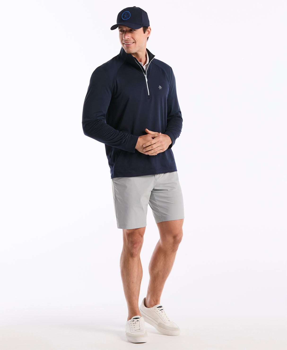 Pull homme Original Penguin Mixed Media à fermeture éclair 1/4