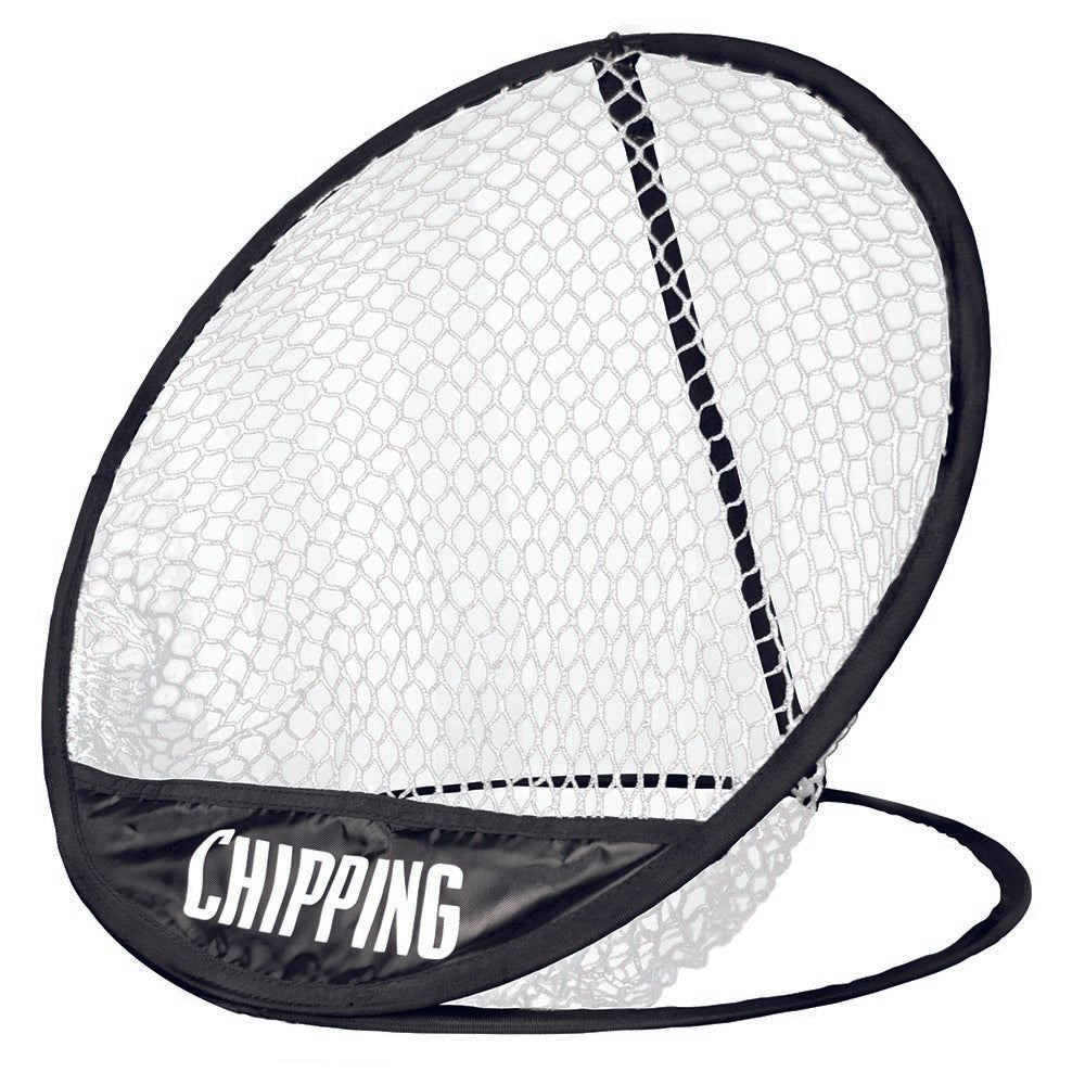 Schwarzes Pop-up Chipping Netz mit weißem Netzeinsatz und Schriftzug "CHIPPING".