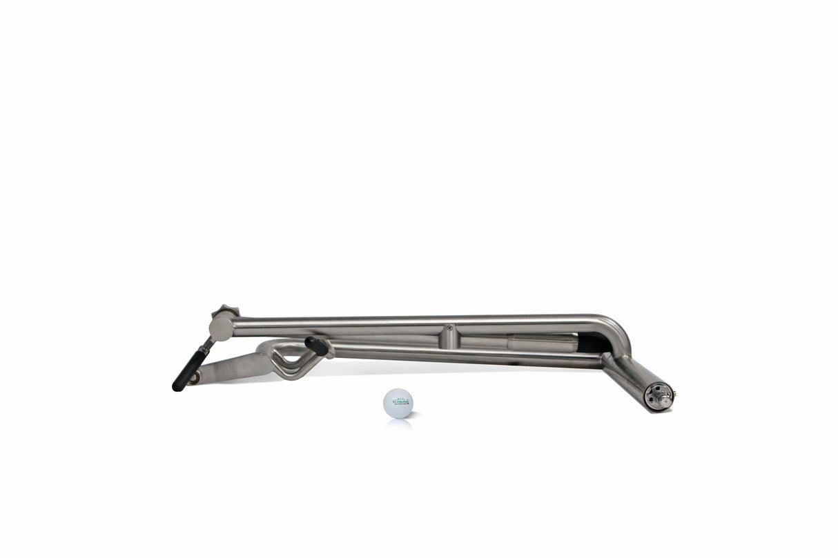 PG-Powergolf SteelCad Zorro Flat Elektrotrolley Rahmen in Titan-Grau, kompakt gefaltet.