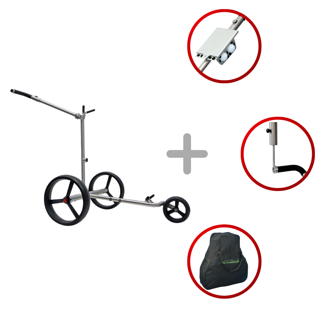 PG-Powergolf TitanCad Zorro Flat Elektrotrolley Lithium-Ionen-Akku 45+ Loch (Inkl. Zubehör)
