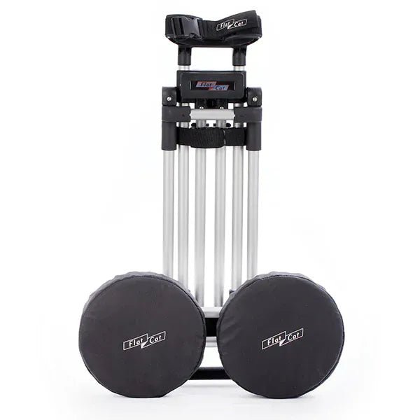 Schwarze Flat Cat Radabdeckungen aus robustem Material für Golf-Trolleyräder, Satz 2 Stück.