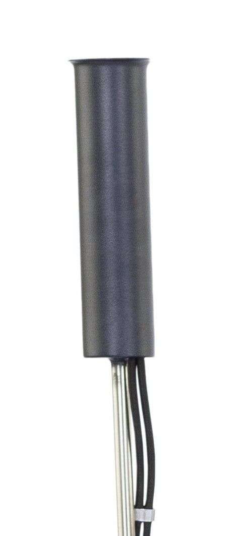 Schwarzer Golf-Trolley-Griff mit integriertem Kabelanschluss aus Edelstahl.