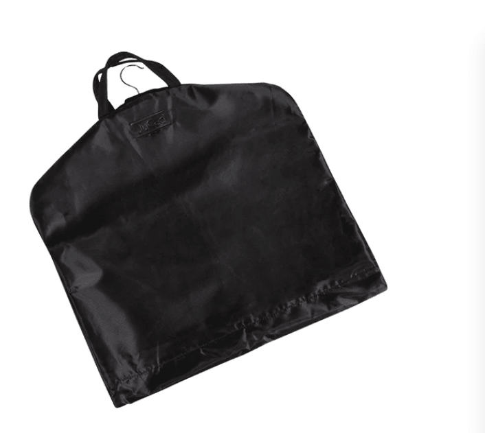 Schwarze Jucad Kleidertasche aus Nylon mit Griff oben und Reißverschluss.