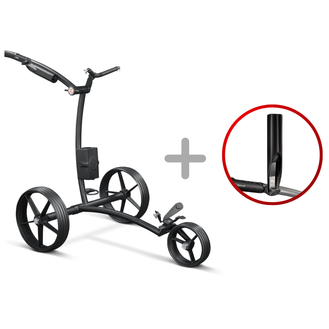 Kiffe K1 Elektro- Trolley - 2025 Golftrolley Elektrisch Kiffe Golf schwarz-matt Sportgriff ohne Halter