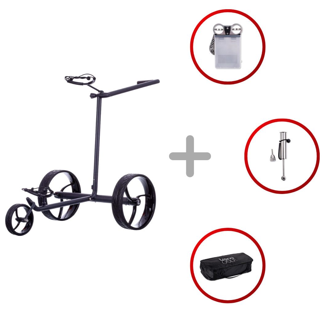 Trendgolf Walker S Elektrotrolley 2025 Golftrolley Elektrisch Trendgolf Schwarz matt gepulvert blau